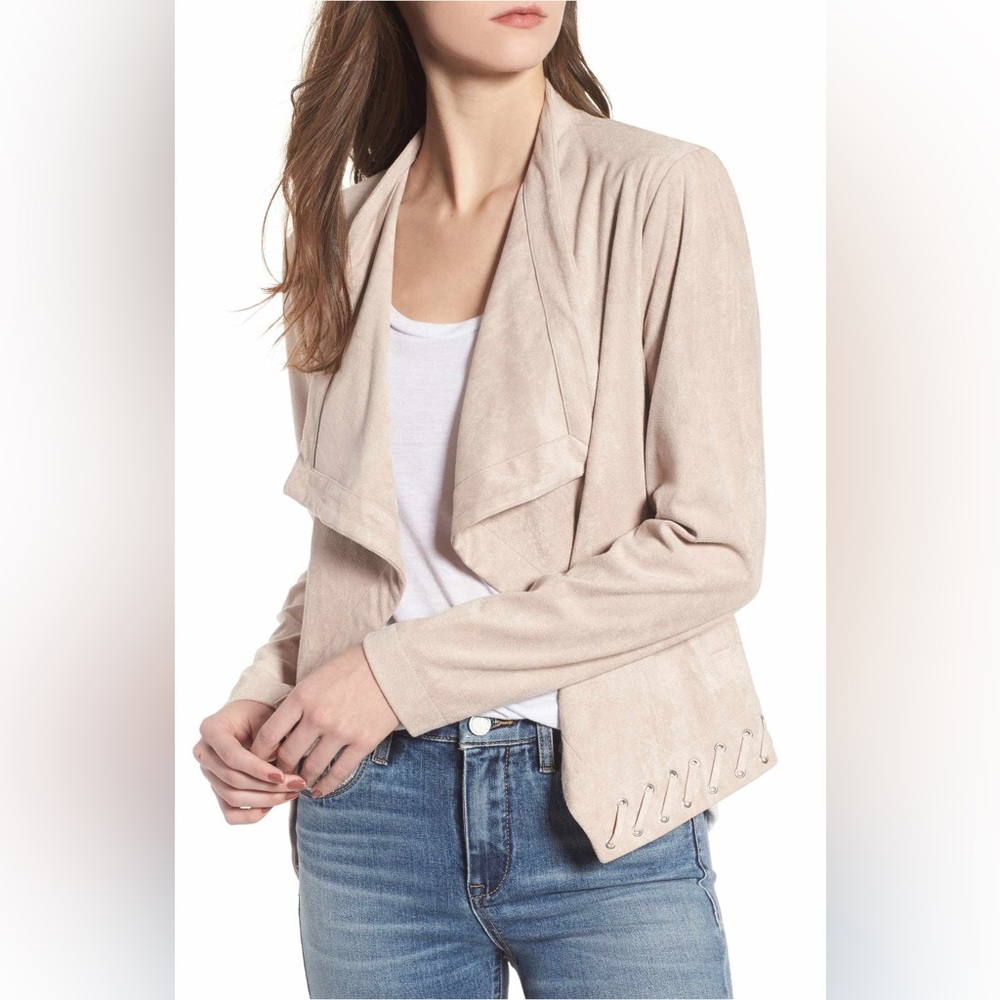 BB Dakota Arly Drape Front Faux Suede Jacket